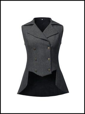 Victorian Waistcoat Steampunk Renaissance Tweed Tailcoat Vest